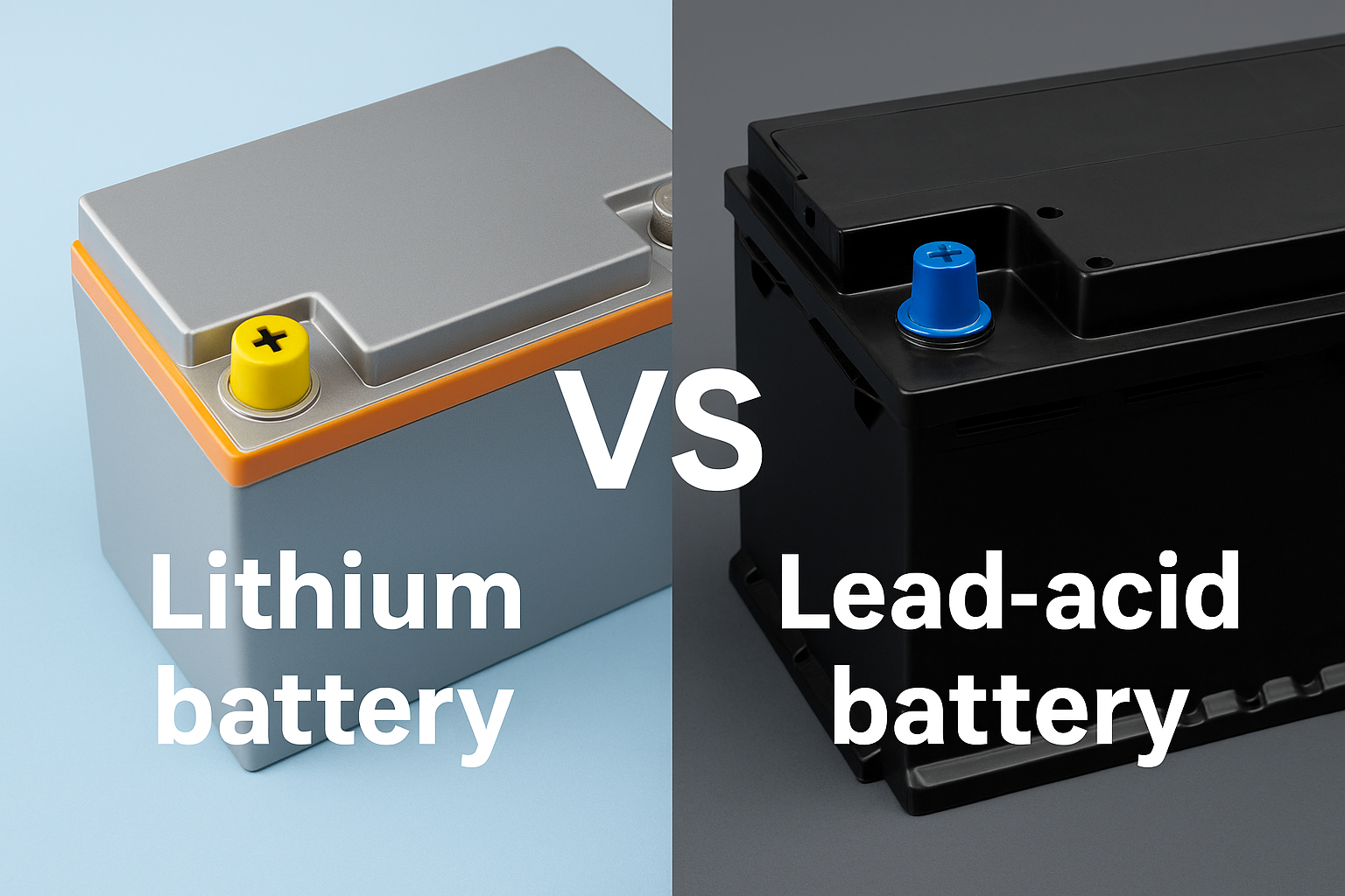 Lithium vs lead-acid batteries side by side